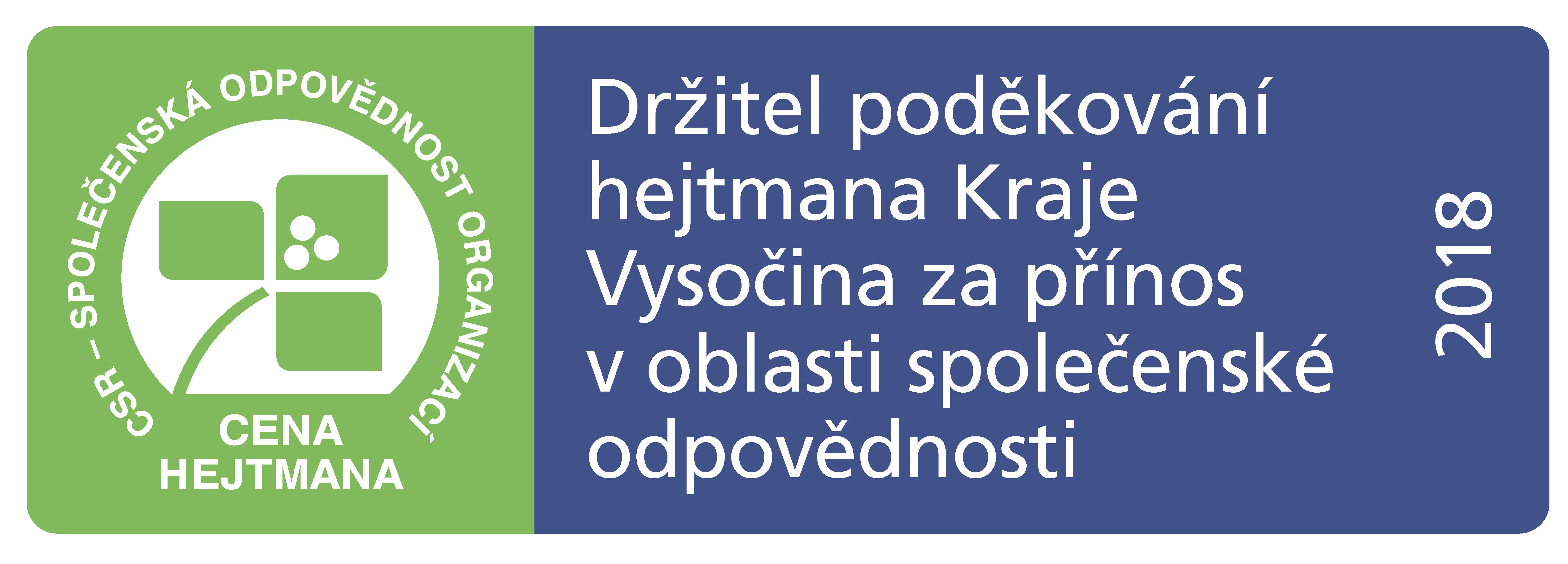 Držitel poděkování hejtmana 2018