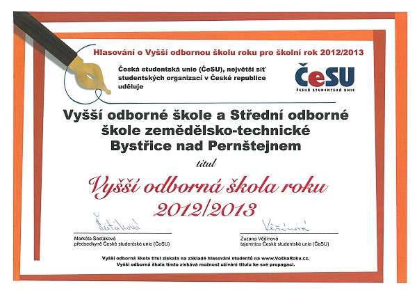 Vyšší odborná škola roku 2012