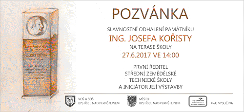 Pozvnáka na slavnostní odhlaení památníku