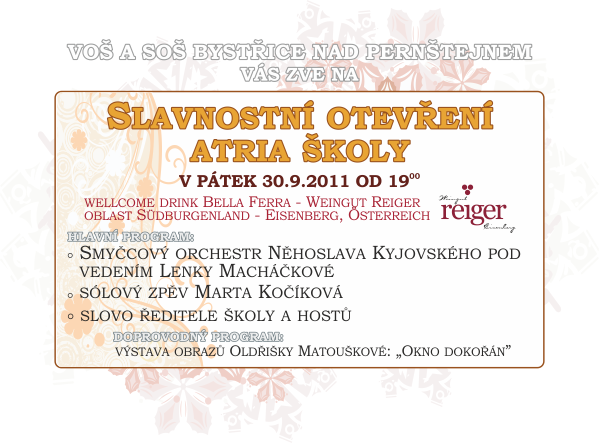 Slavnostní otevření atria školy